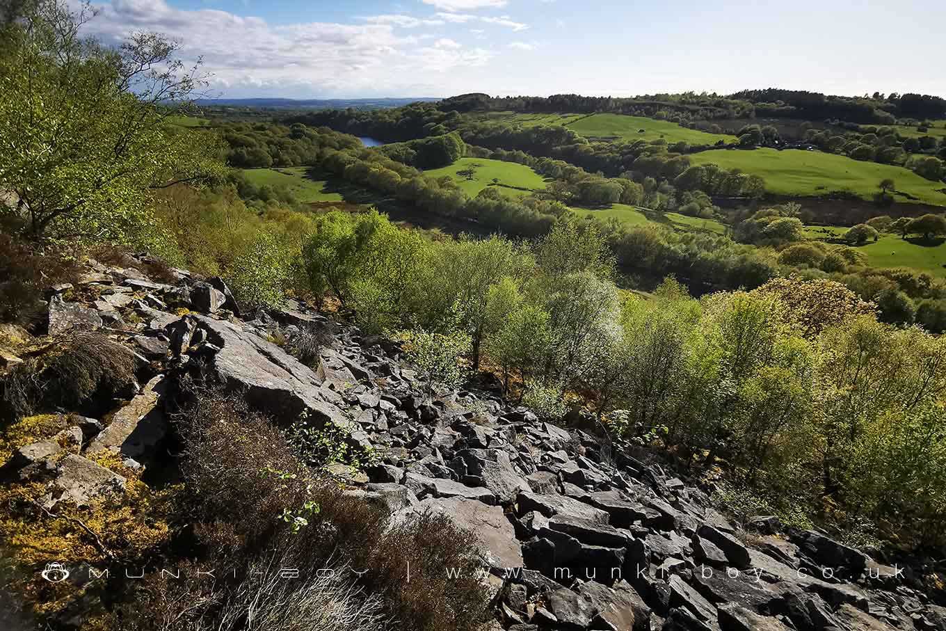 Anglezarke Reservoir and Grey Heights from up on Stronstrey Bank