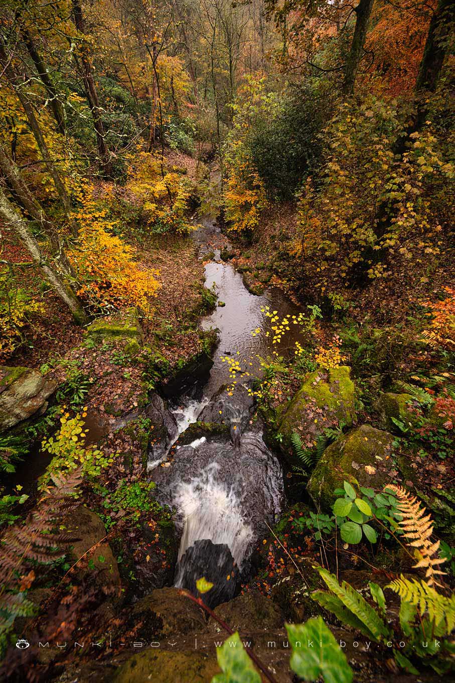 Looking Down the Waterfall to Raveden Brook
