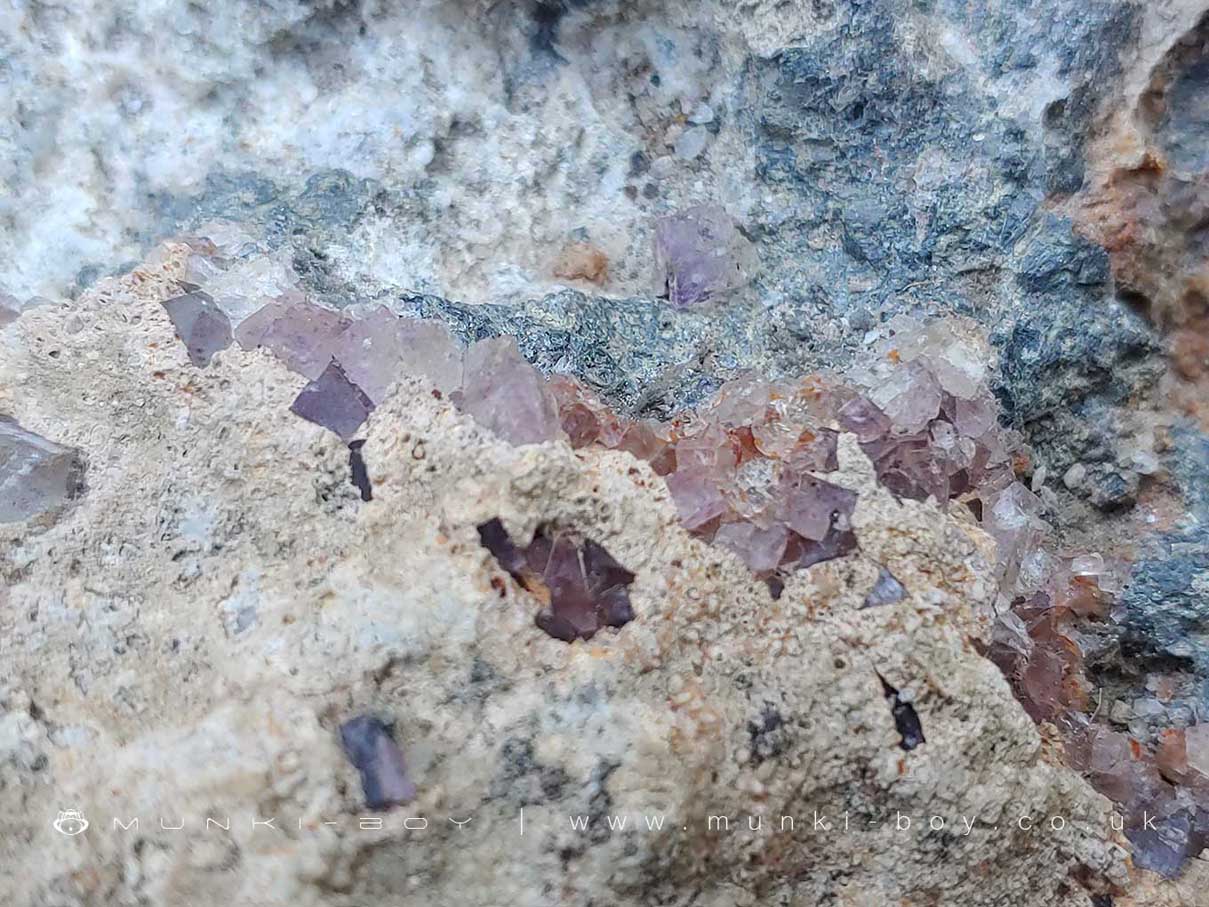 Cubes of Purple Fluorspar at Sykes Mine
Cubes of Purple Fluorspar at Sykes Mine