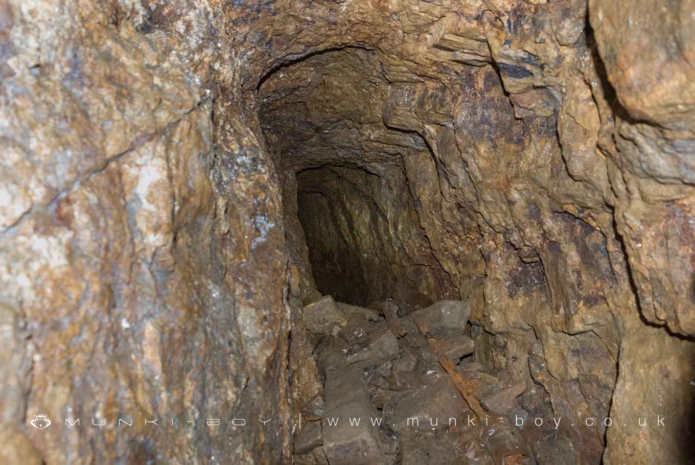 Inside a nearby lead mine trial
