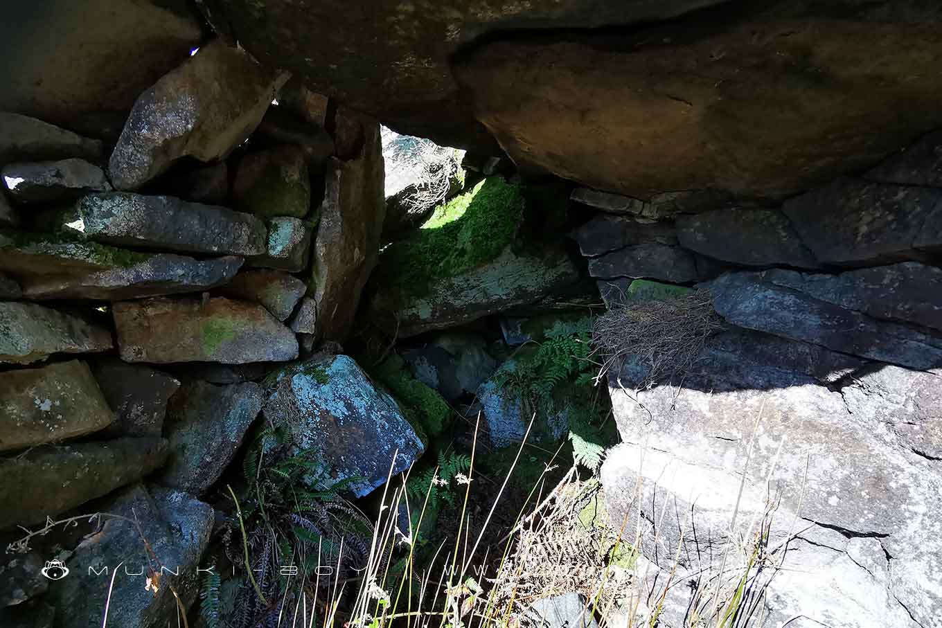 A Little Rock Shelter with a Hole in the Roof on Stronstrey Bank