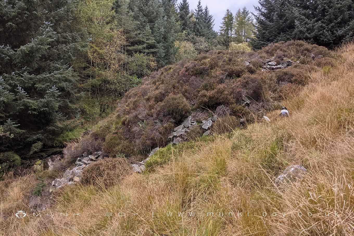 The Mound and Ruined Walls near the top of Lead Mines Clough
