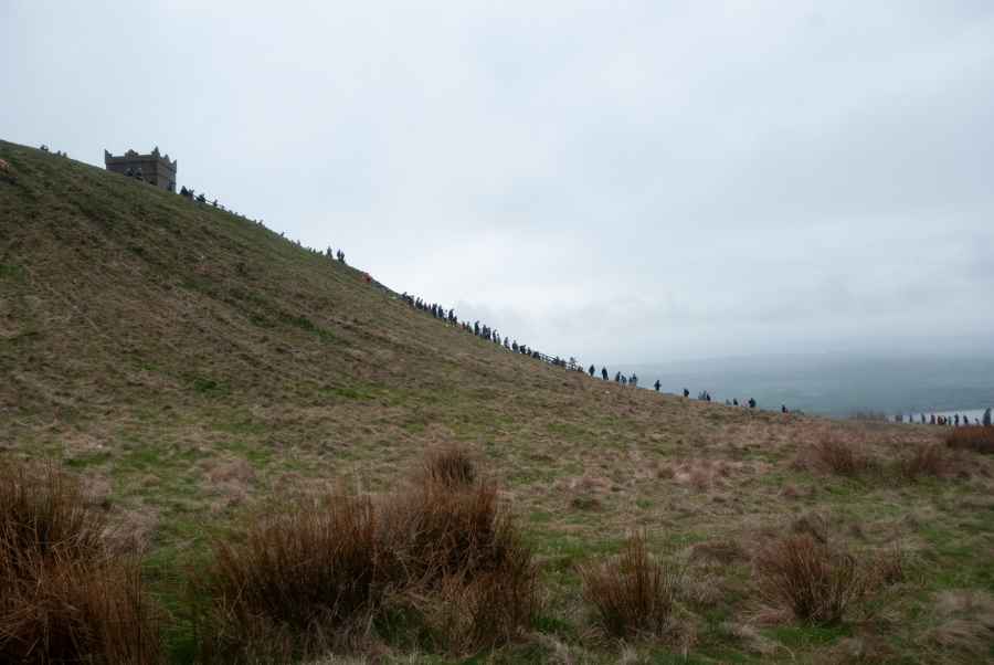 People Heading Down the Pike at Easter
