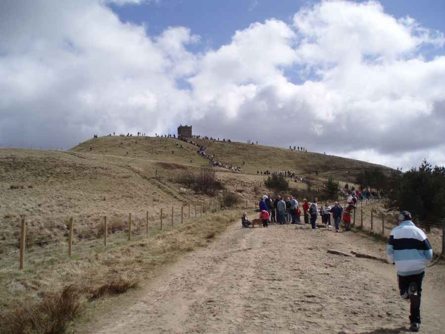 People Heading up Rivington Pike for Easter
