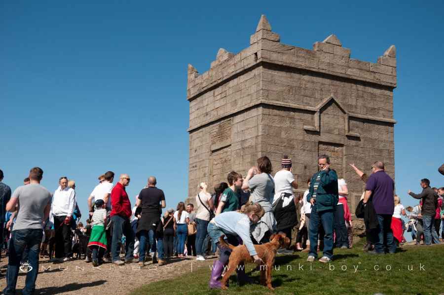 People Around Rivington Pike Tower at Easter 2014
